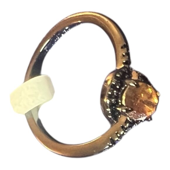 Fragrant Jewels Black & Gold Ring With Orange Gemstone Size 7 NEW with Tag - Picture 3 of 5